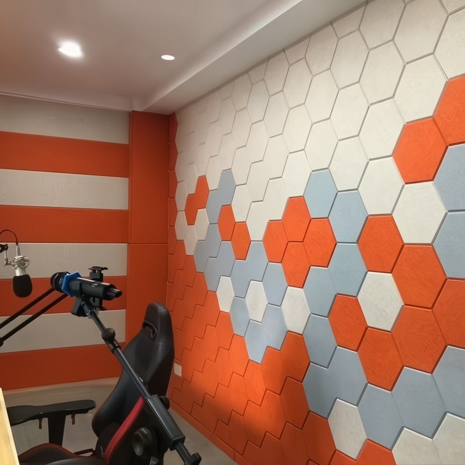 akustinis pet veltinis studijoje ant sienų